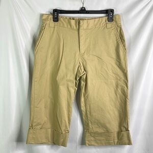 Weatherproof garment company, khaki, flat front capris